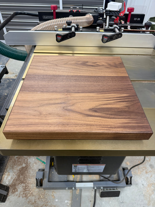 Walnut isolation platform with Rubio Monocoat finish applied.